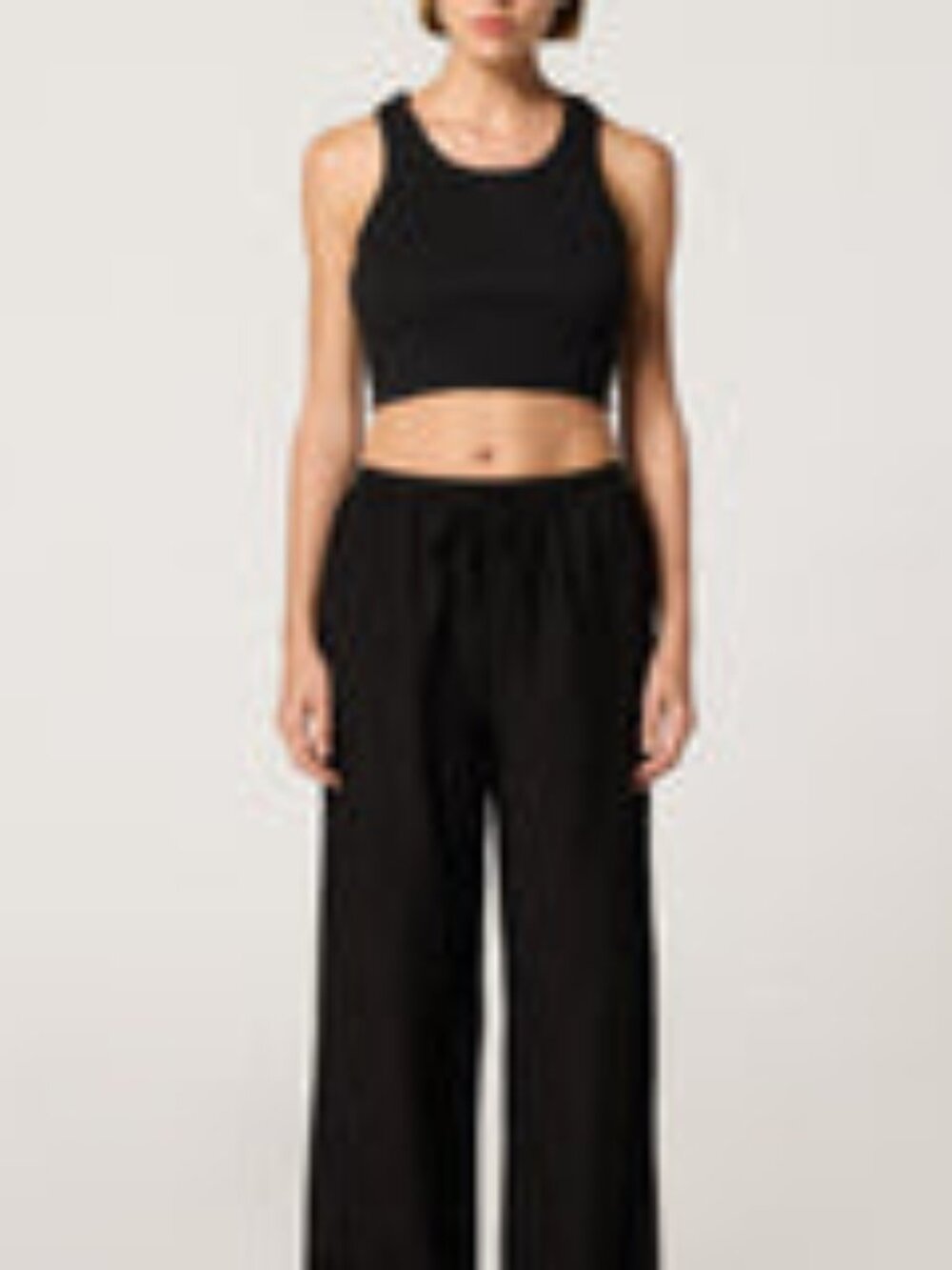 Clyque Mecah Pant 100% Linen Wide Leg Black Pants - small